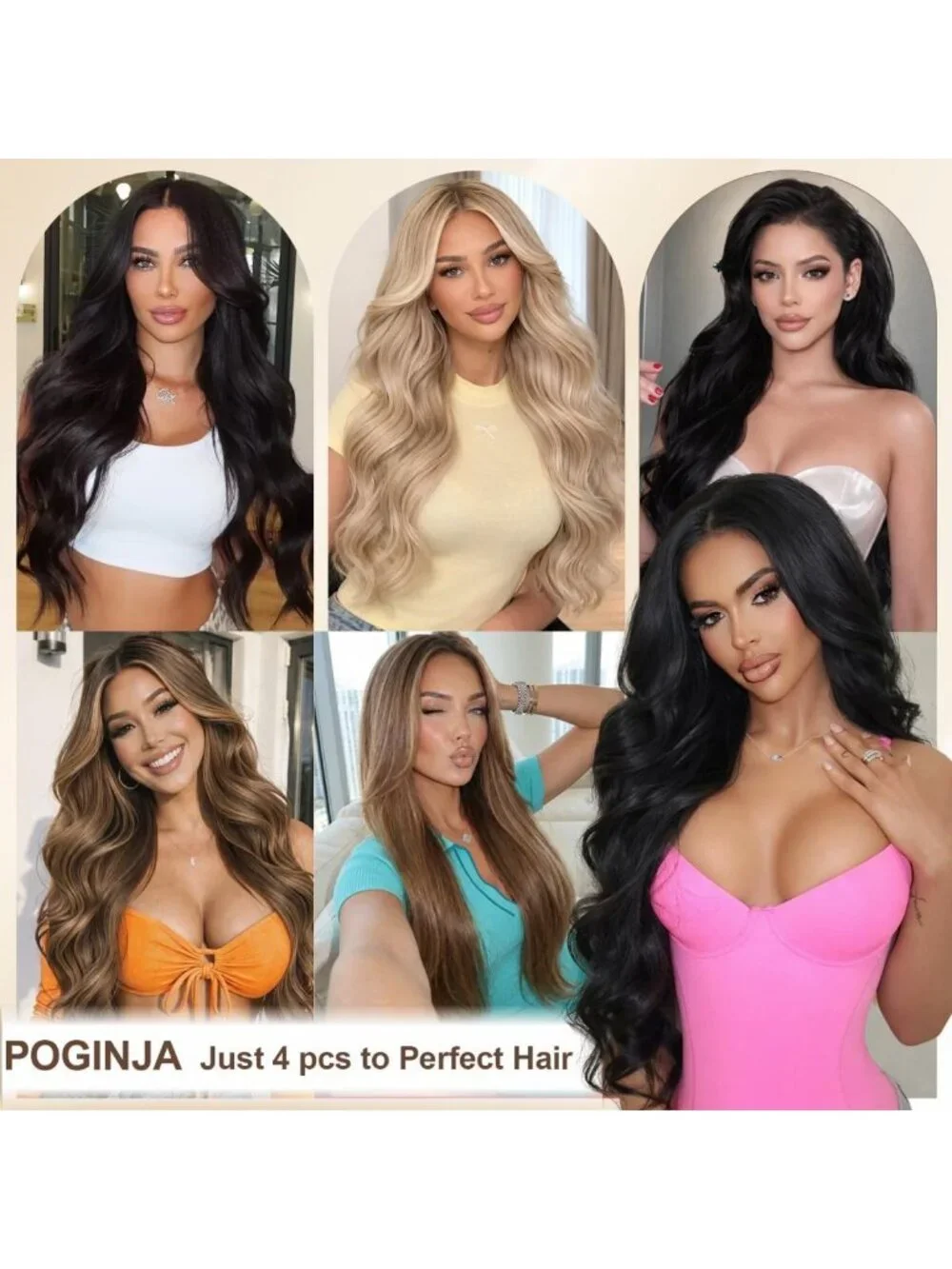 18 Inch Clip-In Hair Extensions - Real Remy Human Hair, Thick & Seamless, Jet